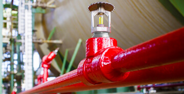 Close up view of a fire sprinkler