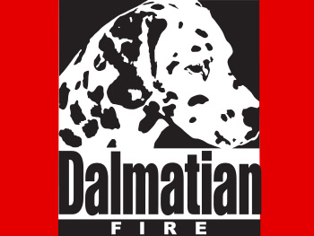 Dalmatian Fire logo with dog